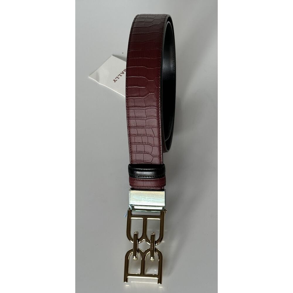 Bally Men's Double Sided B Chain Heritage Red Belt 38/95 Italy 630037 NWT $325
